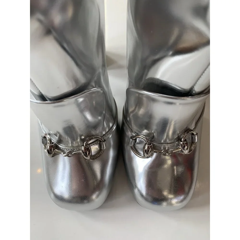 Gucci Silver Patent Leather Boots RUNS SMALL - Picture 6 of 8
